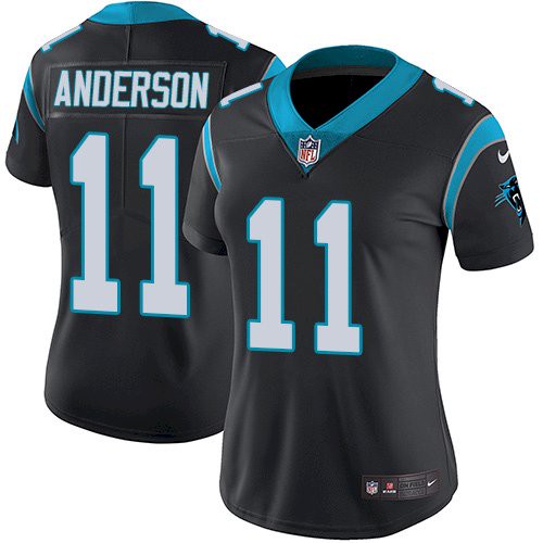 Women's Nike Panthers #11 Robby Anderson Black Team Color Women's Stitched NFL Vapor Untouchable Limited Jersey