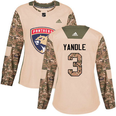 Women's Panthers #3 Keith Yandle Camo Authentic 2017 Veterans Day Women's Stitched Hockey Jersey
