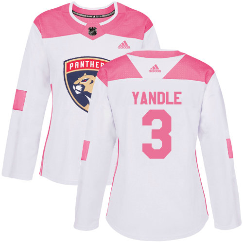 Women's Panthers #3 Keith Yandle White Pink Authentic Fashion Women's Stitched Hockey Jersey