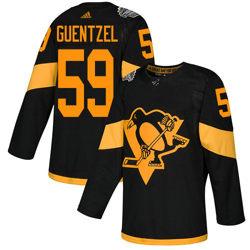 Women's Penguins #59 Jake Guentzel Black Authentic 2019 Stadium Series Women's Stitched Hockey Jersey
