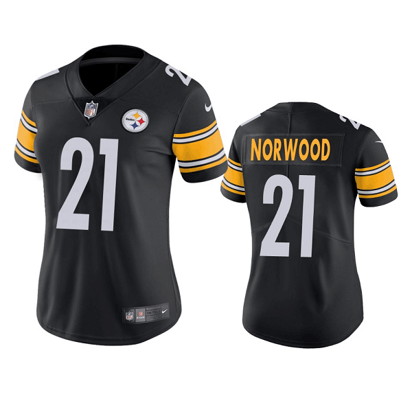 Women's Pittsburgh Steelers #21 Tre Norwood Black Vapor Untouchable Limited Stitched Jersey