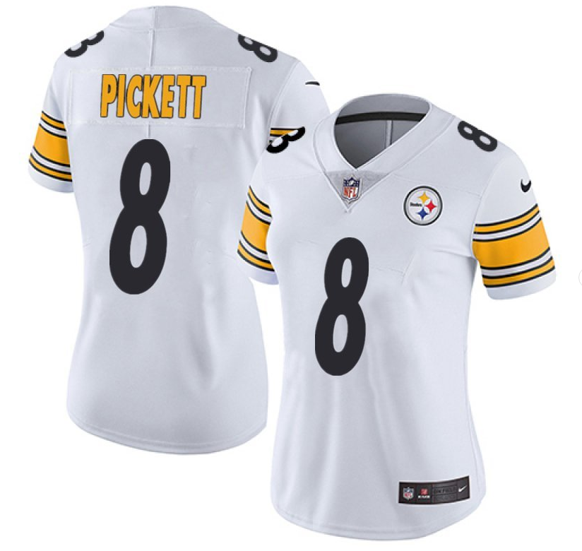 Women's Pittsburgh Steelers #8 Kenny Pickett White Vapor Untouchable Limited Stitched Jersey