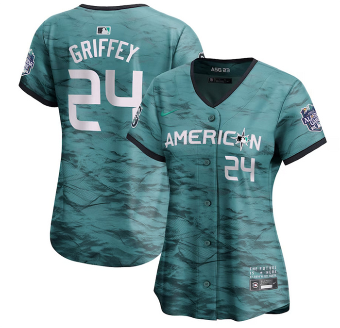Women's Seattle Mariners #24 Ken Griffey Jr. Teal 2023 All-Star Stitched Baseball Jersey