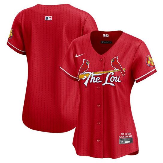 Women's St. Louis Cardinals Blank Red 2024 City Connect Limited Stitched Baseball Jersey