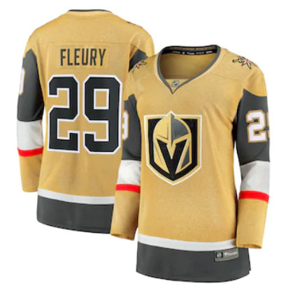 Women's Vegas Golden Knights #29 Marc-Andre Fleury Fanatics Branded Gold 2020-21 Alternate Premier Breakaway Player
