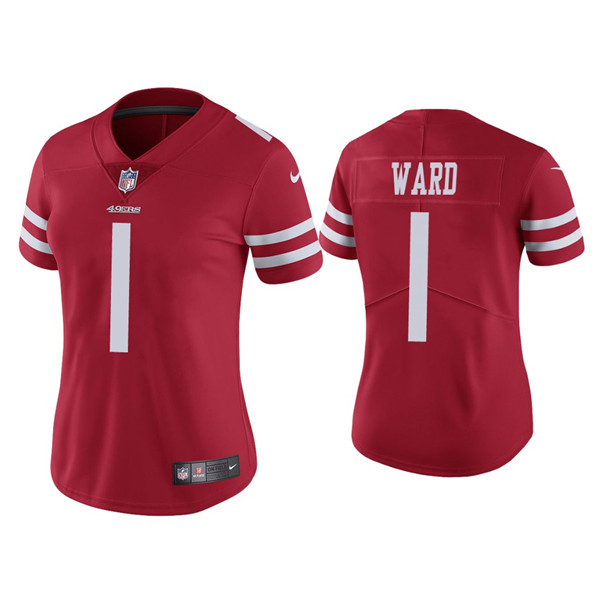 Women 49ers #1 Jimmie Ward Red Vapor limited Jersey