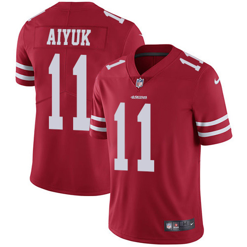 Women 49ers #11 Brandon Aiyuk Red Color s NFL Jersey