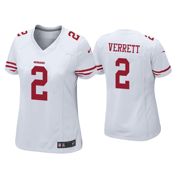 Women 49ers #2 Jason Verrett White Vapor limited Jersey