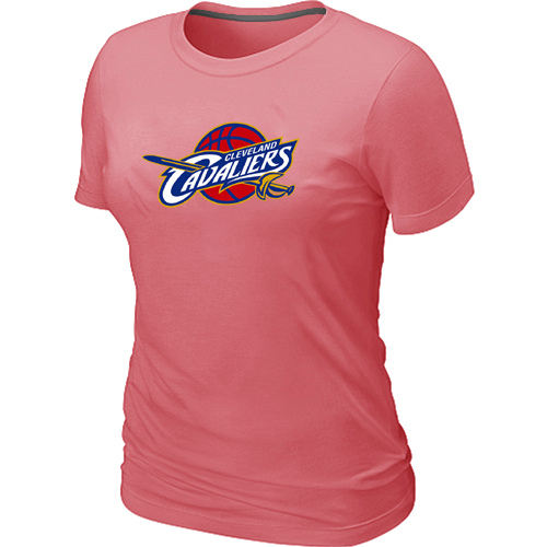 Women Cleveland Cavaliers Big Tall Primary Logo Pink T Shirt