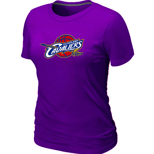Women Cleveland Cavaliers Big Tall Primary Logo Purple T Shirt