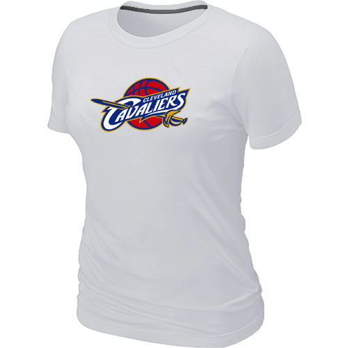 Women Cleveland Cavaliers Big Tall Primary Logo White T Shirt