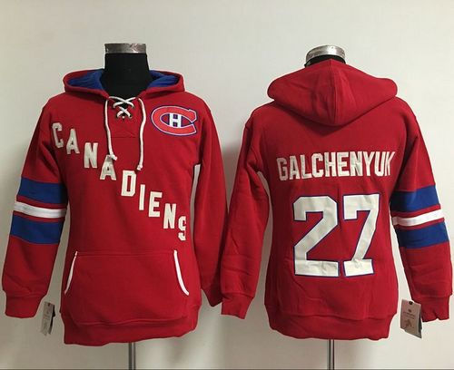 Women Montreal Canadiens 27 Alex Galchenyuk Red Old Time Heidi NHL Hoodie