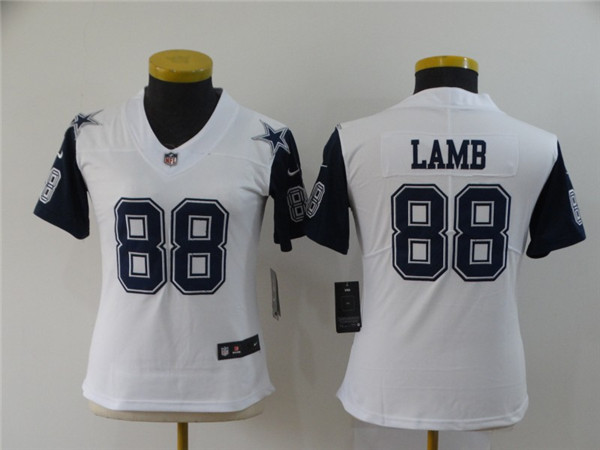 Women Nike Cowboys 88 Ceedee Lamb White Women 2020 NFL Draft Color Rush Limited Jersey