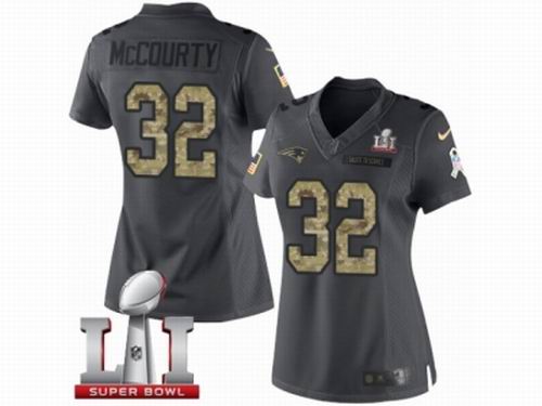 Women Nike New England Patriots #32 Devin McCourty Limited Black 2016 Salute to Service Super Bowl LI 51 Jersey