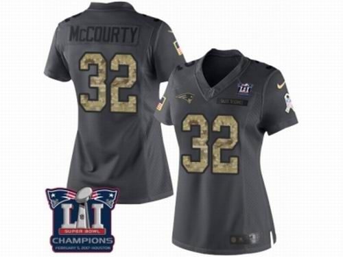 Women Nike New England Patriots #32 Devin McCourty Limited Black 2016 Salute to Service Super Bowl LI Champions Jersey