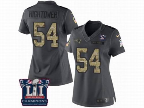 Women Nike New England Patriots #54 Dont'a Hightower Limited Black 2016 Salute to Service Super Bowl LI Champions Jersey