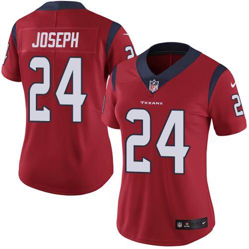 Women Nike Texans #24 Johnathan Joseph Red Vapor Untouchable Limited Jersey