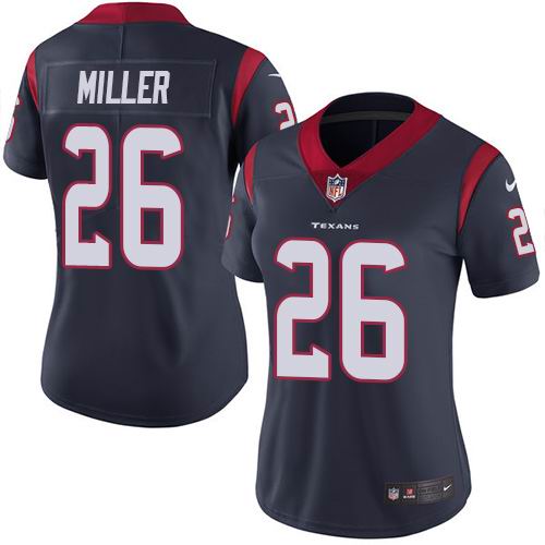 Women Nike Texans #26 Lamar Miller Navy Blue Team Color Vapor Untouchable Limited Jersey