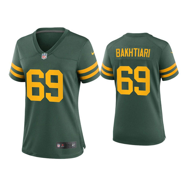 Women Packers #69 David Bakhtiari Alternate Game Green Jersey