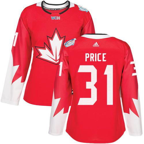 Women Team Canada 31 Carey Price Red 2016 World Cup NHL Jersey