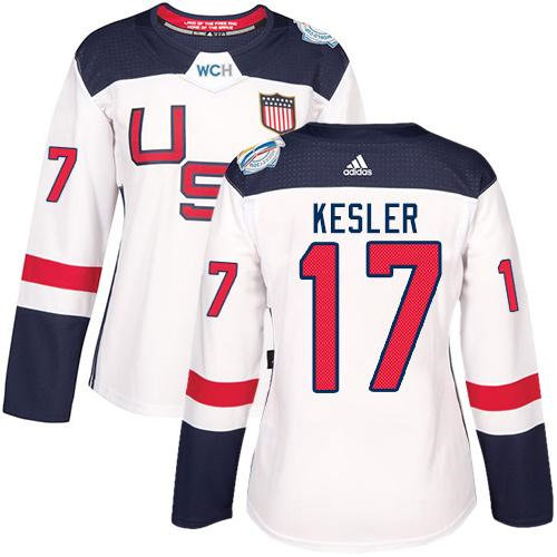 Women Team USA 17 Ryan Kesler White 2016 World Cup NHL Jersey