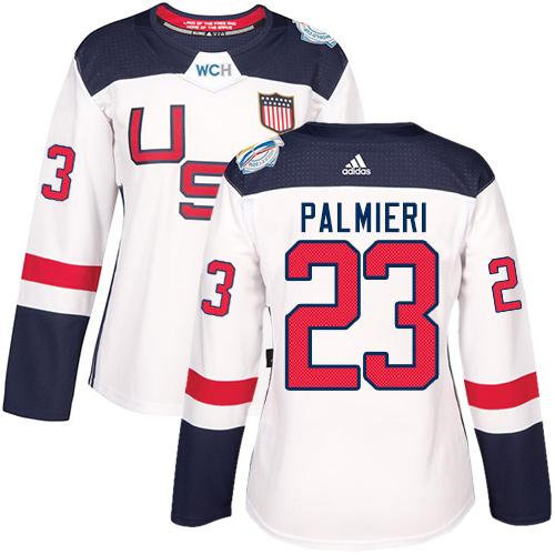 Women Team USA 23 Kyle Palmieri White 2016 World Cup NHL Jersey