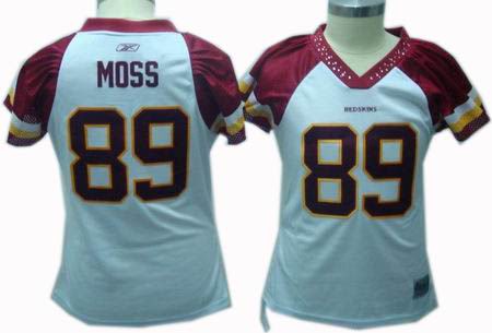 Women Washington Redskins #89 Santana Moss white