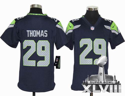 Youth 2012 Nike Seattle Seahawks 29# Earl Thomas team color Game 2014 Super bowl XLVIII(GYM) Jersey