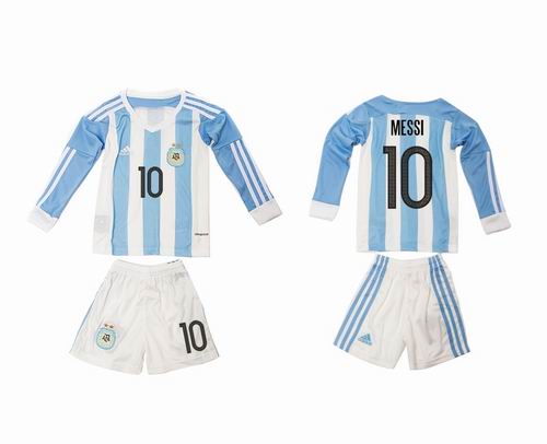 Youth 2016-2017 Argentina home #10 messi long sleeve soccer jerseys