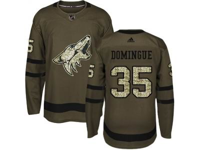 Youth Adidas Phoenix Coyotes #35 Louis Domingue Green Salute to Service NHL Jersey