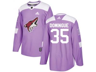 Youth Adidas Phoenix Coyotes #35 Louis Domingue Purple Authentic Fights Cancer Stitched NHL Jersey