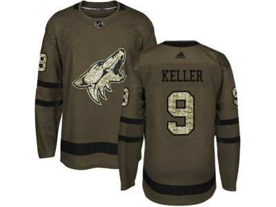 Youth Adidas Phoenix Coyotes #9 Clayton Keller Green Salute to Service NHL Jersey