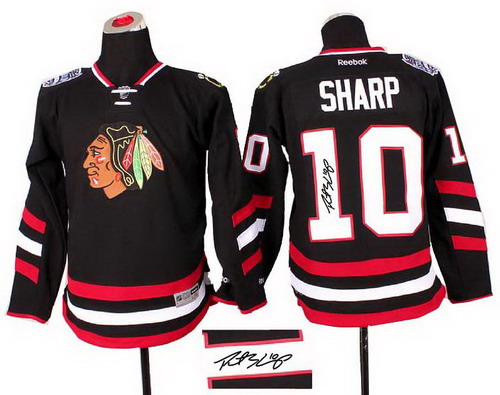 Youth Chicago Blackhawks #10 Patrick Sharp 2014 Stadium Series Hockey NHL black ignature jerseys