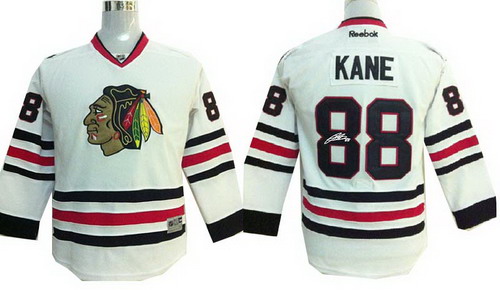 Youth Chicago Blackhawks #88 Patrick Kane white 2014 Stadium Series Hockey NHL ignature jerseys