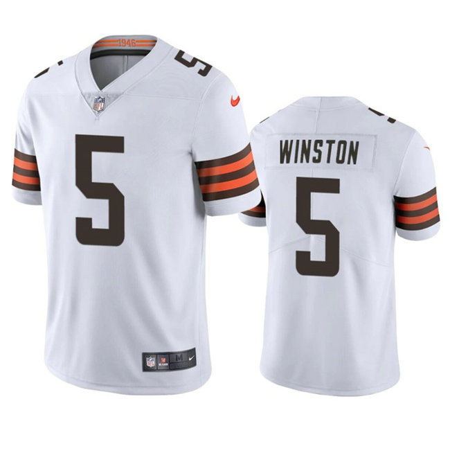 Youth Cleveland Browns #5 Jameis Winston White Vapor Limited Stitched Football Jersey