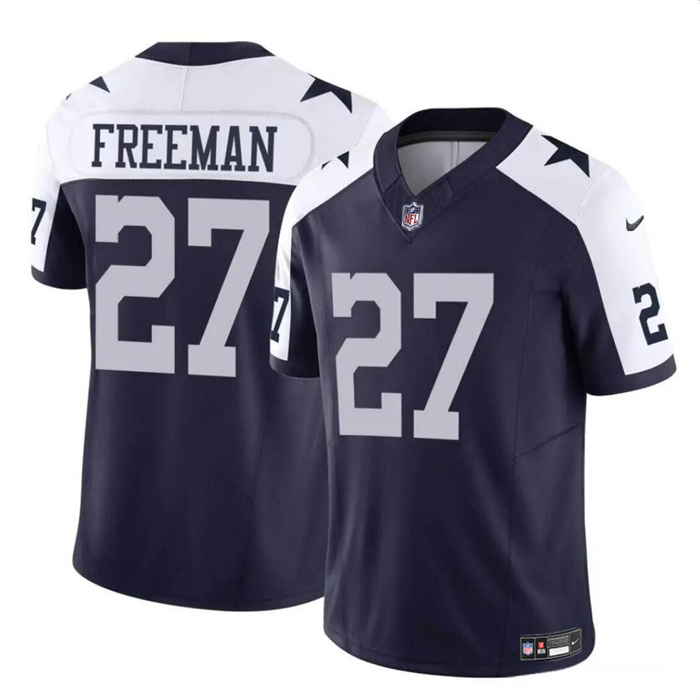 Youth Dallas Cowboys #27 Royce Freeman Navy White 2023 F.U.S.E Thanksgiving Vapor Untouchable Limited Stitched Football Jersey