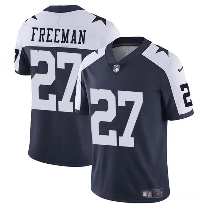 Youth Dallas Cowboys #27 Royce Freeman Navy White Thnaksgiving Vapor Untouchable Limited Stitched Football Jersey