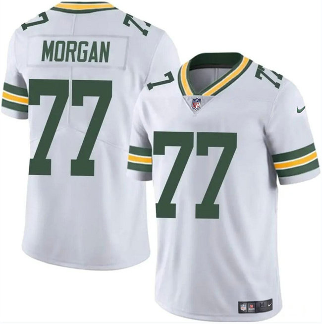 Youth Green Bay Packers #77 Jordan Morgan White 2024 Draft Vapor Untouchable Stitched Jersey