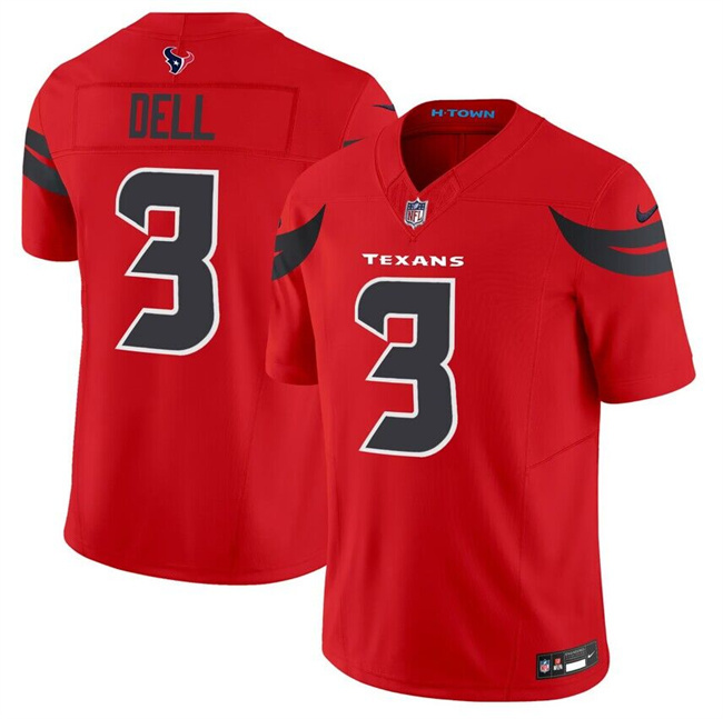 Youth Houston Texans #3 Tank Dell Red 2024 Alternate F.U.S.E Vapor Stitched Football Jersey
