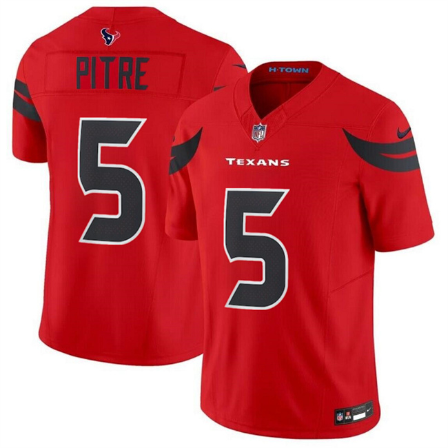Youth Houston Texans #5 Jalen Pitre Red 2024 Alternate F.U.S.E Vapor Stitched Football Jersey
