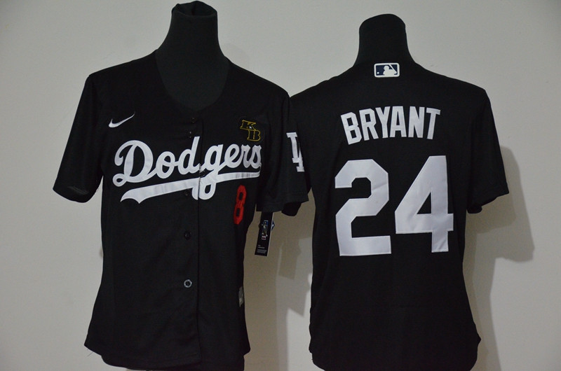 Youth Los Angeles Dodgers #8 #24 Kobe Bryant Youth Nike Black Cool Base 2020 KB Patch MLB Jersey