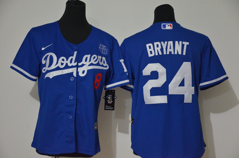 Youth Los Angeles Dodgers #8 #24 Kobe Bryant Youth Nike Royal Cool Base 2020 KB Patch MLB Jersey