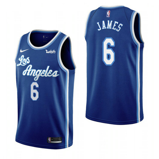 Youth Los Angeles Lakers #6 Lebron James Blue 2019-20 Classic Edition Stitched Youth NBA Jersey