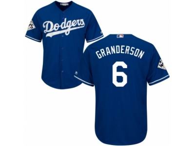 Youth Majestic Los Angeles Dodgers #6 Curtis Granderson Replica Royal Blue Alternate 2017 World Series Bound Cool Base MLB Jersey