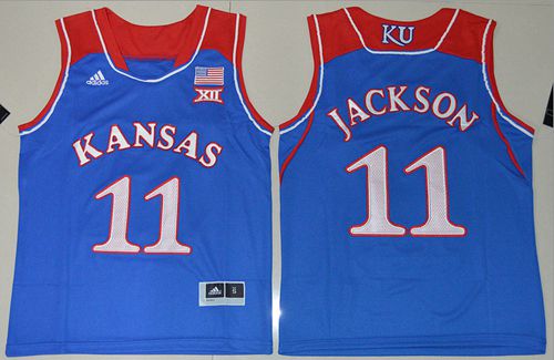 Youth NCAA Kansas Jayhawks #11 Josh Jackson blue Basketball Jersey