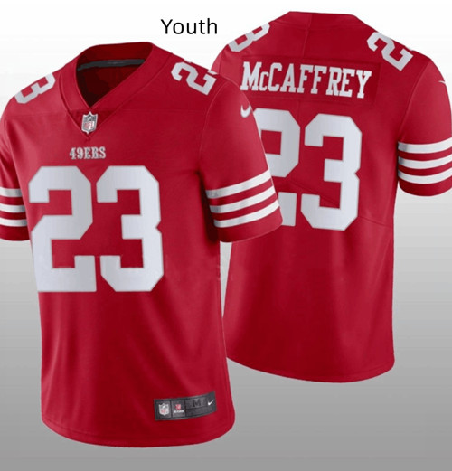 Youth NFL San Francisco 49ers #23 Christian McCaffrey Red Vapor Untouchable Limited Stitched Jersey