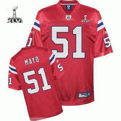 Youth New England Patriots #51 Jerod Mayo 2012 Super Bowl XLVI Jersey red