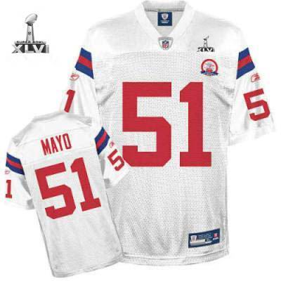 Youth New England Patriots #51 Jerod Mayo 50 TH 2012 Super Bowl XLVI Jersey white