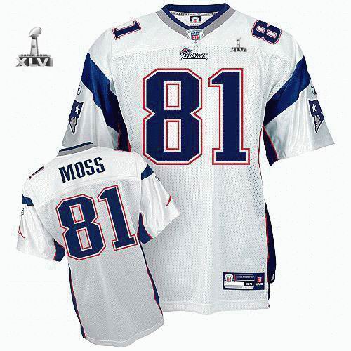 Youth New England Patriots #81 Randy Moss 2012 Super Bowl XLVI Jersey white