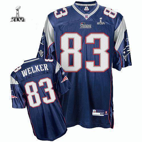 Youth New England Patriots #83 Wes Welker 2012 Super Bowl XLVI Jersey blue